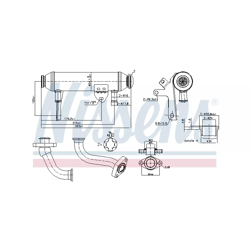 Radiateur, réaspiration des gaz d'échappement NISSENS 989283