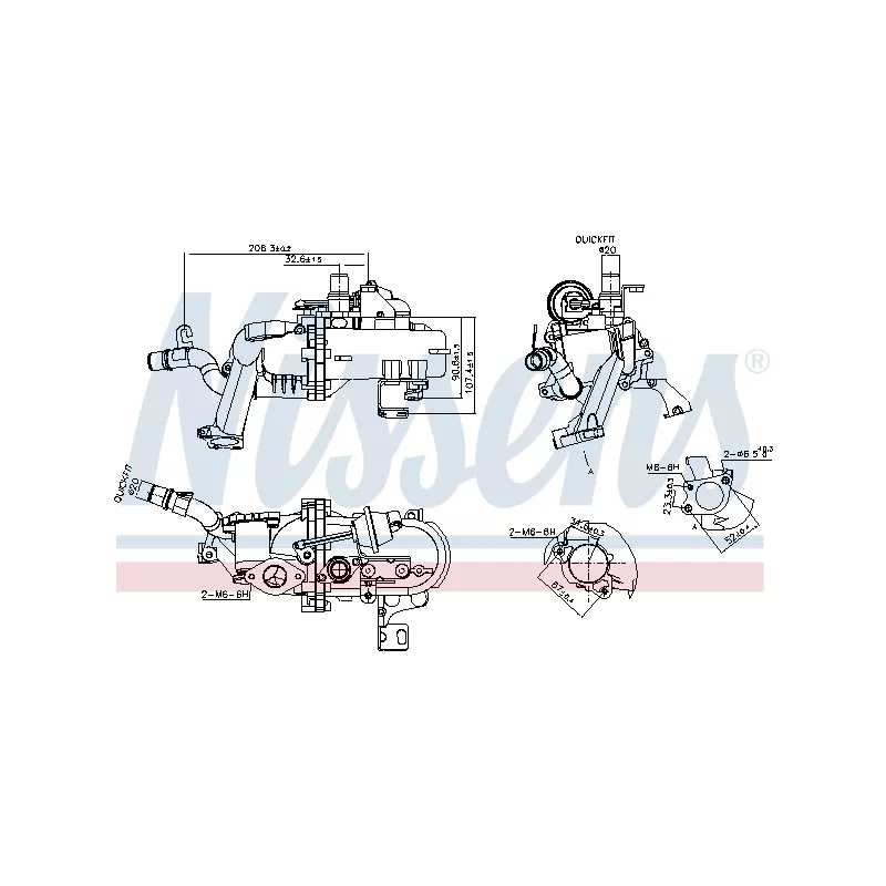 Radiateur, réaspiration des gaz d'échappement NISSENS 989285