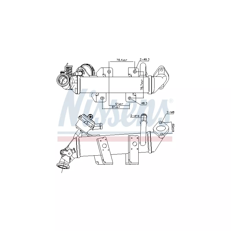 Radiateur, réaspiration des gaz d'échappement NISSENS 989287