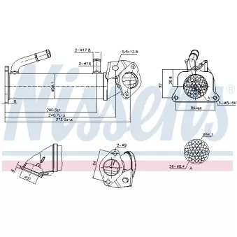 Radiateur, réaspiration des gaz d'échappement NISSENS 989322