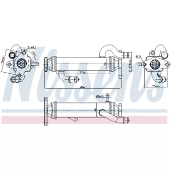 Radiateur, réaspiration des gaz d'échappement NISSENS 989328