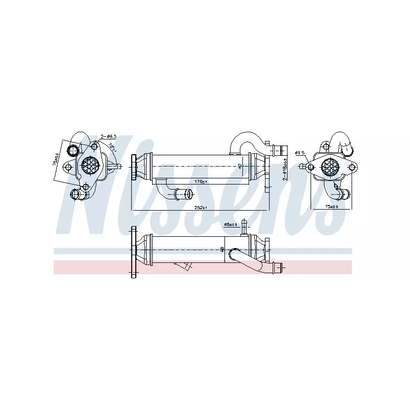 Radiateur, réaspiration des gaz d'échappement NISSENS 989328