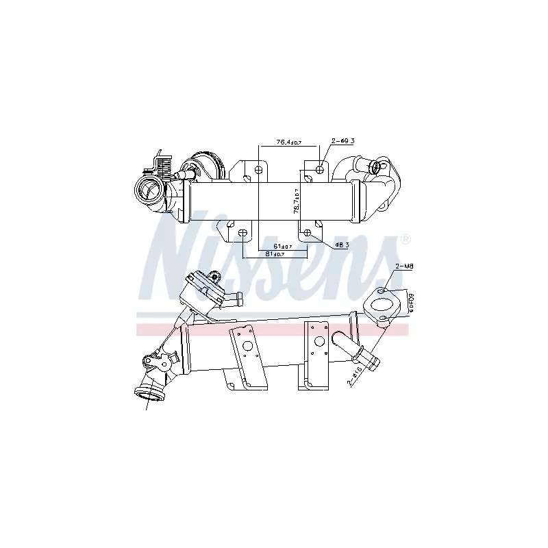 Radiateur, réaspiration des gaz d'échappement NISSENS 989389