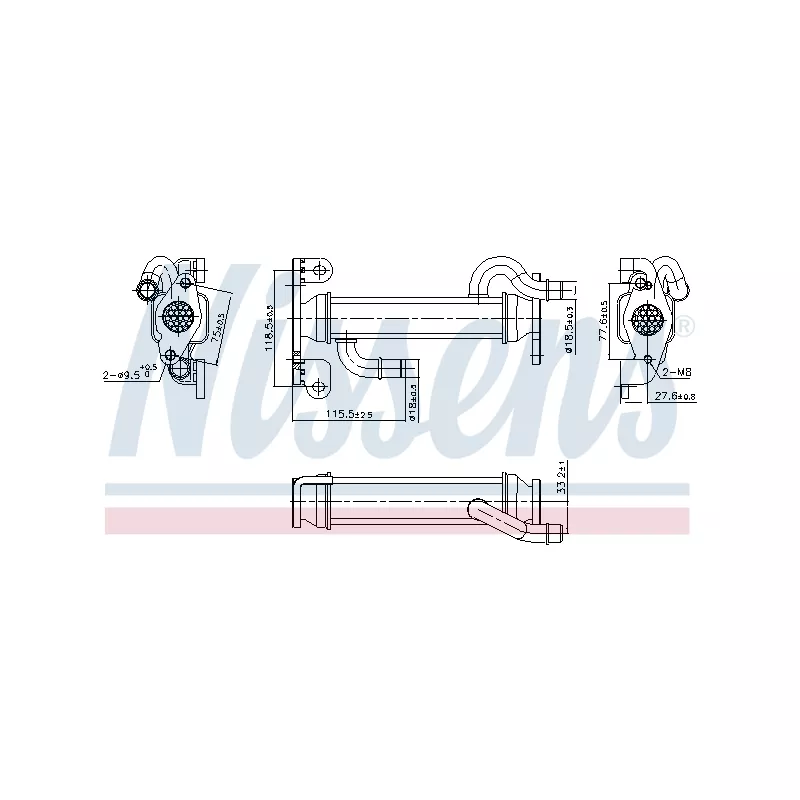 Radiateur, réaspiration des gaz d'échappement NISSENS 989400