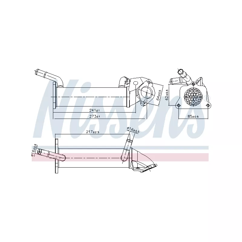 Radiateur, réaspiration des gaz d'échappement NISSENS 989401