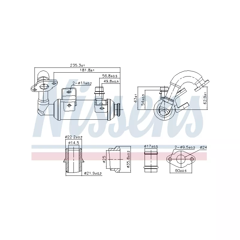 Radiateur, réaspiration des gaz d'échappement NISSENS 989407