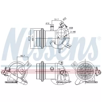 Radiateur, réaspiration des gaz d'échappement NISSENS 989424