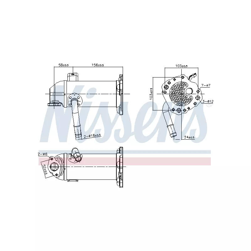 Radiateur, réaspiration des gaz d'échappement NISSENS 989431