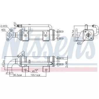 Radiateur, réaspiration des gaz d'échappement NISSENS 989435