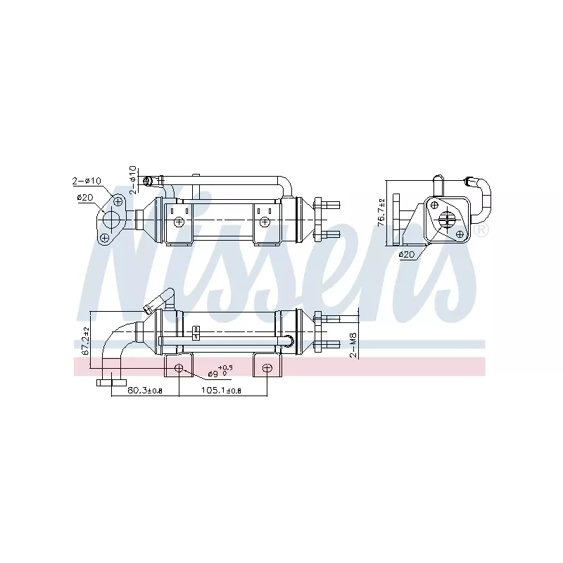 Radiateur, réaspiration des gaz d'échappement NISSENS 989435