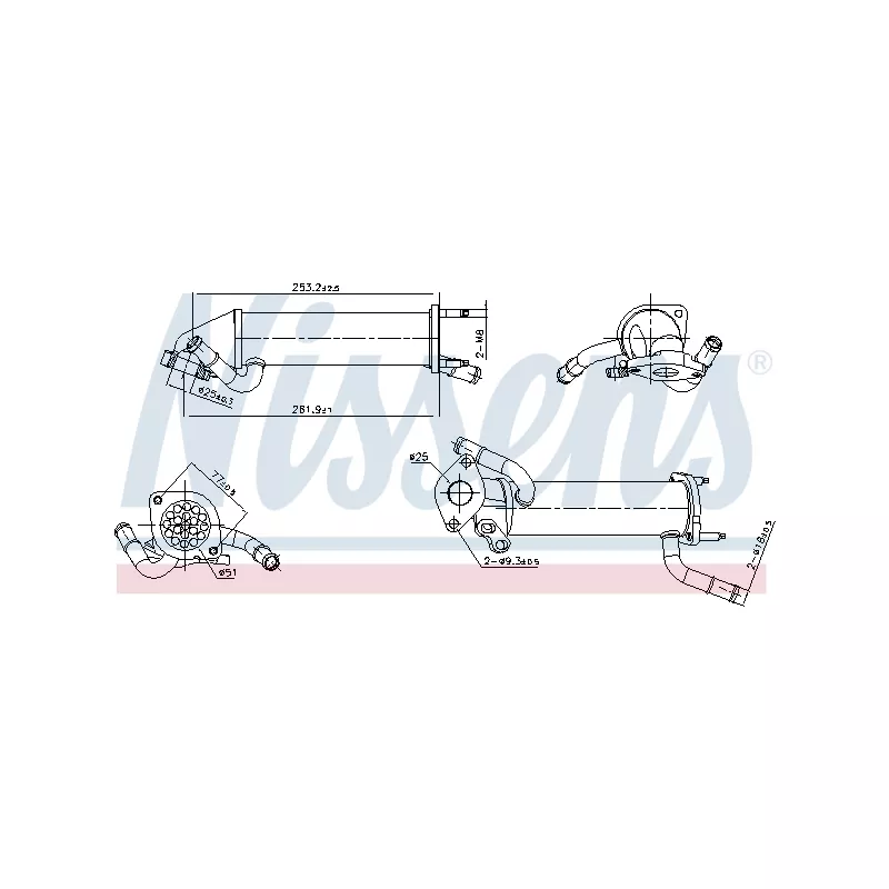 Radiateur, réaspiration des gaz d'échappement NISSENS 989449