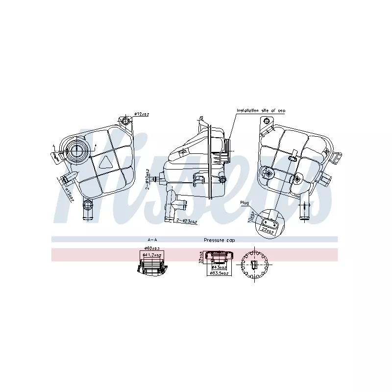 Vase d'expansion, liquide de refroidissement NISSENS 996207