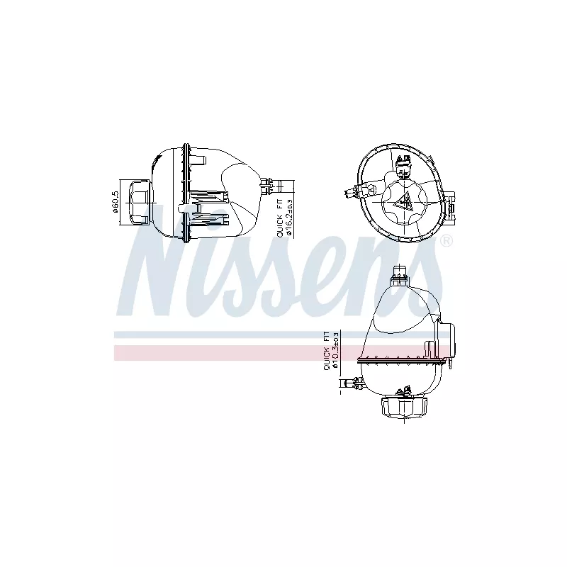 Vase d'expansion, liquide de refroidissement NISSENS 996317