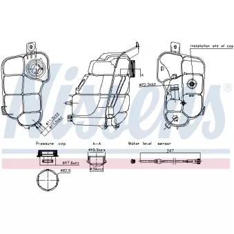 Vase d'expansion, liquide de refroidissement NISSENS 996318