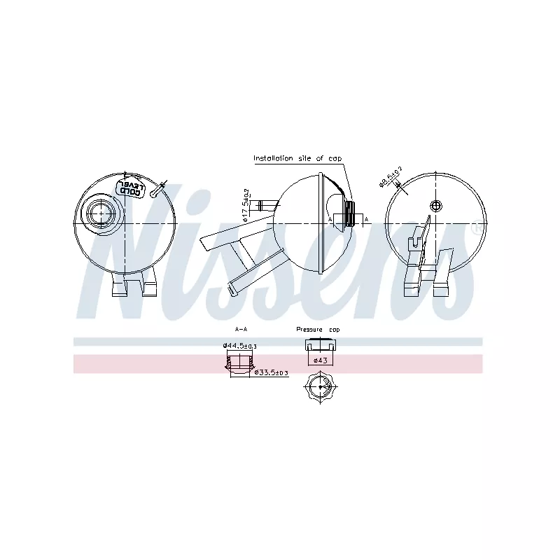 Vase d'expansion, liquide de refroidissement NISSENS 996348