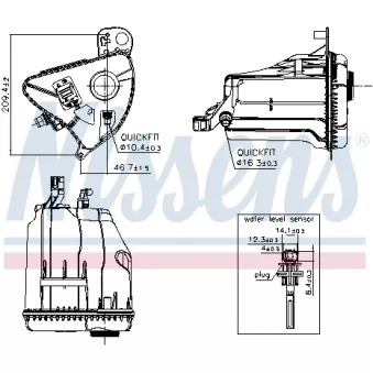 Vase d'expansion, liquide de refroidissement NISSENS