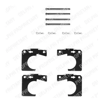 Kit d'accessoires, plaquette de frein à disque DELPHI LX0007