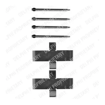Kit d'accessoires, plaquette de frein à disque DELPHI LX0107