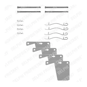 Kit d'accessoires, plaquette de frein à disque DELPHI LX0174