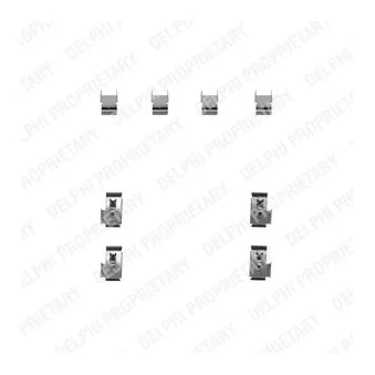 Kit d'accessoires, plaquette de frein à disque DELPHI LX0247