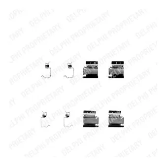 Kit d'accessoires, plaquette de frein à disque DELPHI LX0313