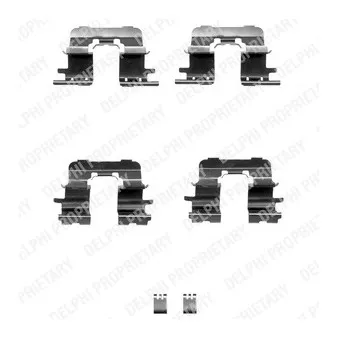 Kit d'accessoires, plaquette de frein à disque DELPHI LX0350