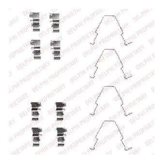 Kit d'accessoires, plaquette de frein à disque DELPHI LX0414
