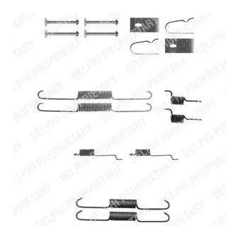 Kit d'accessoires, mâchoire de frein DELPHI LY1307