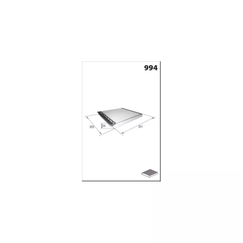 Filtre, air de l'habitacle MISFAT HB117