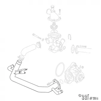 Durite d'eau en Inox entre pompe à eau et boîtier de thermostat YOUNG PARTS 4253-004