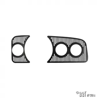 Grill dans dash, paire, pour 3 instruments 52mm, noir, pour circulation gauche YOUNG PARTS 0525-630