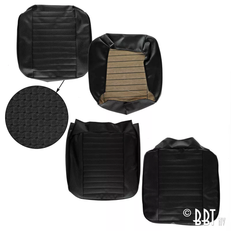 Housse de siège avant noir passage central - basket weave - (lignes horizontales) YOUNG PARTS 3165-505