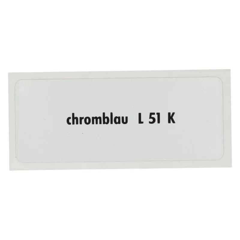 Sticker L 51 K, Chrome blue YOUNG PARTS 6290-015