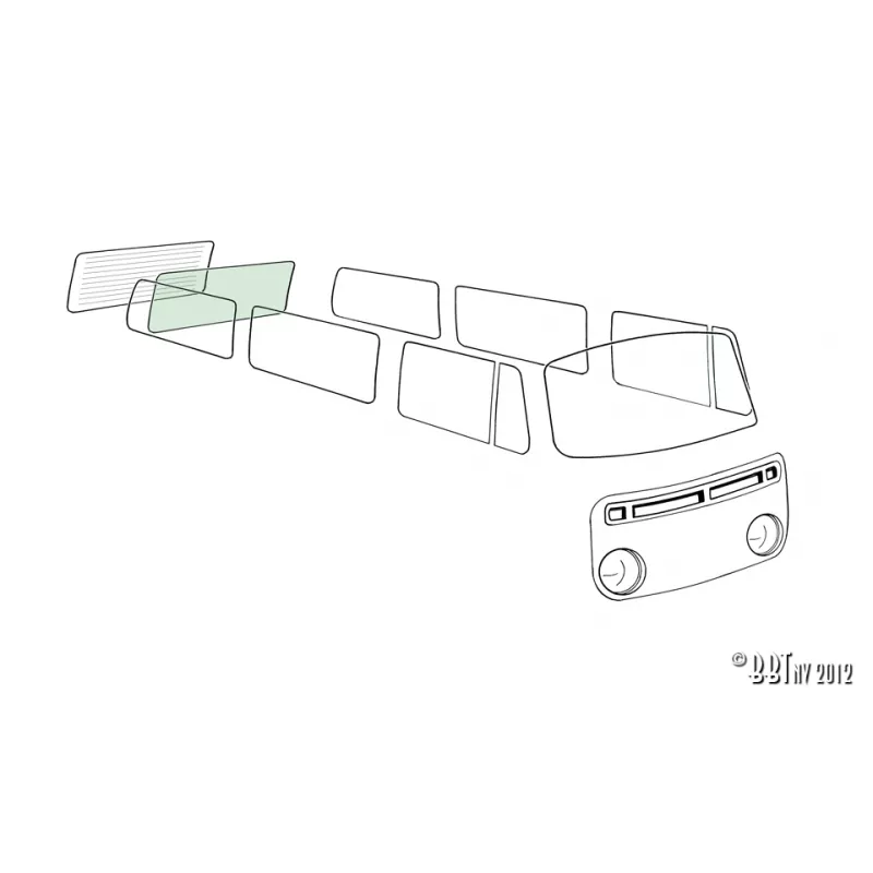 Vitre arrière, non-dégivrante, vert YOUNG PARTS 8950-106