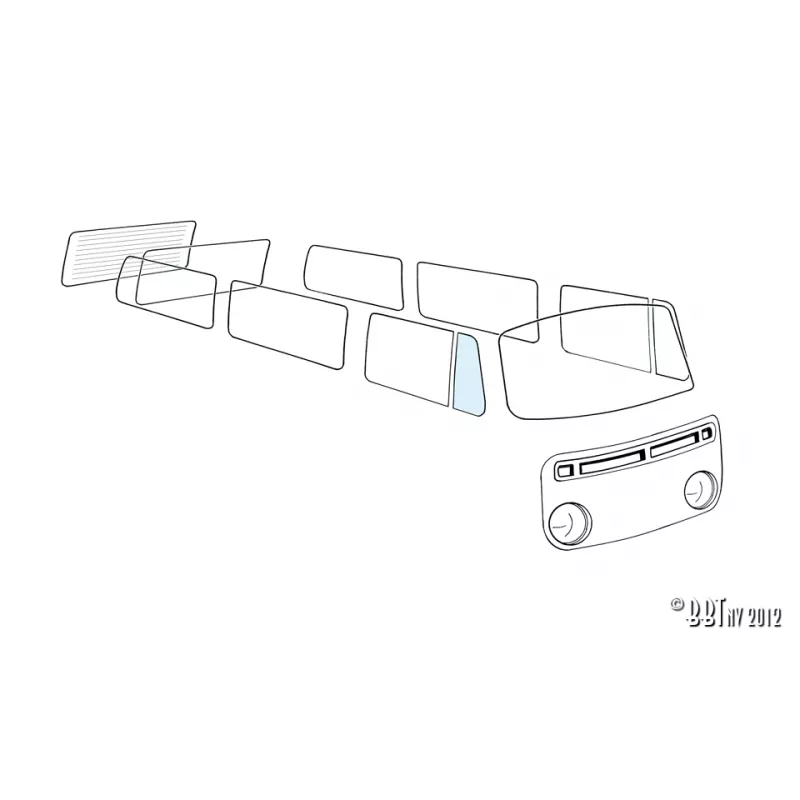 Vitre de déflecteur mobile droite YOUNG PARTS 8950-205