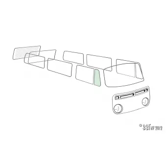 Vitre de déflecteur mobile droite, vert YOUNG PARTS 8950-206