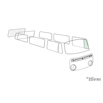 Vitre de déflecteur fermé gauche, vert YOUNG PARTS 8950-211