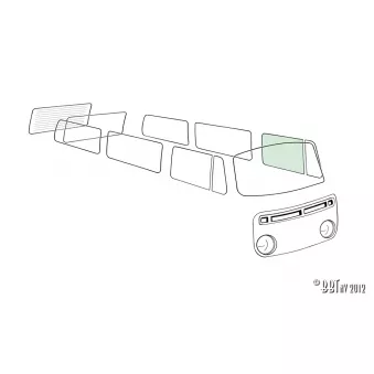 Vitre de porte gauche, vert YOUNG PARTS 8950-301