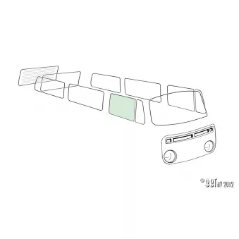 Vitre de porte droite, vert YOUNG PARTS 8950-306