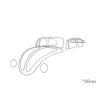 Vitre arrière, Cox Cabriolet, avec dégivrage YOUNG PARTS 9000-105