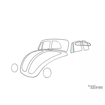 Vitre de déflecteur, gauche, cabrio YOUNG PARTS 9001-200