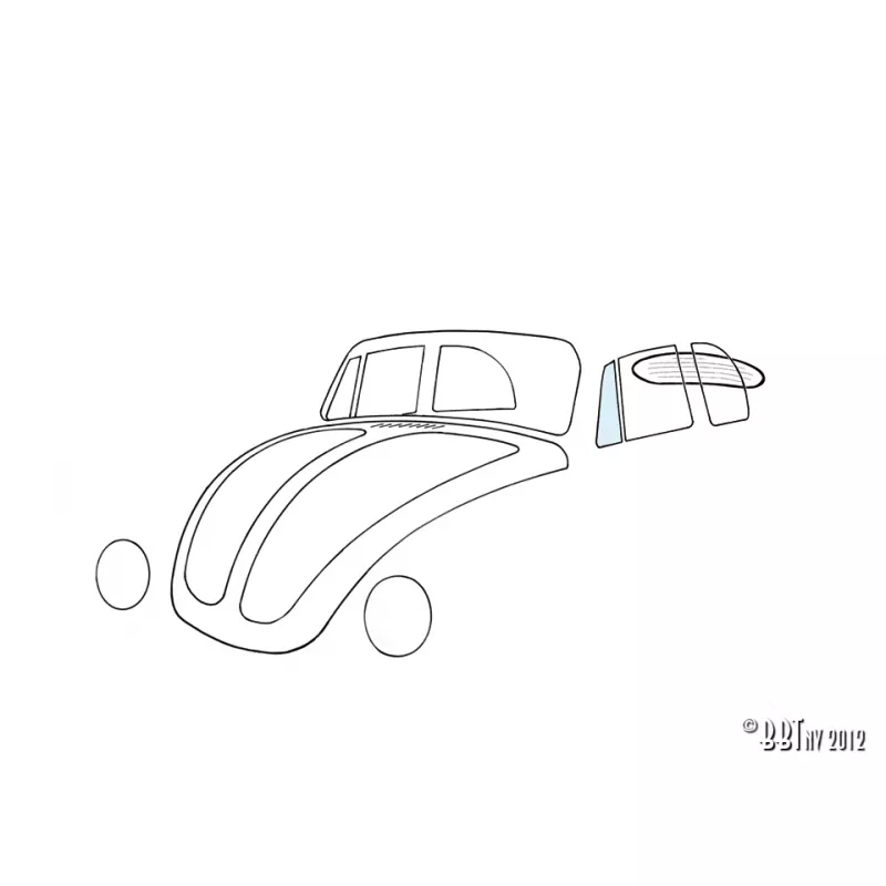 Vitre de déflecteur, gauche, cabrio YOUNG PARTS 9001-200