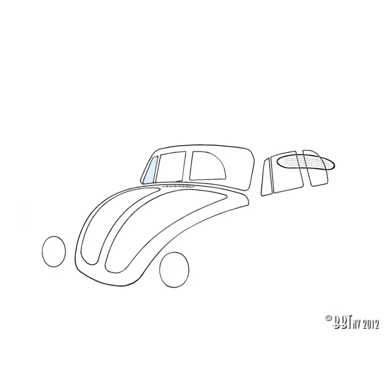 Vitre de déflecteur, droite, cabrio YOUNG PARTS 9001-205