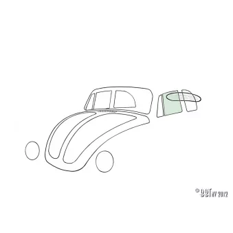 Vitre de porte gauche, cabrio, vert YOUNG PARTS 9001-301