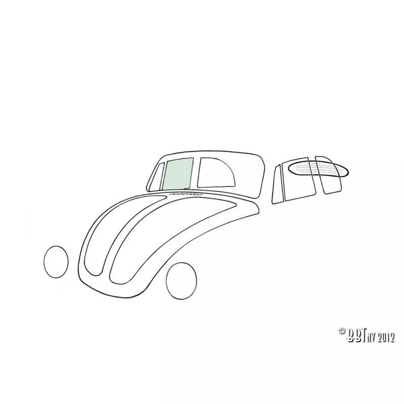 Vitre de porte droite, cabrio, vert YOUNG PARTS 9001-306