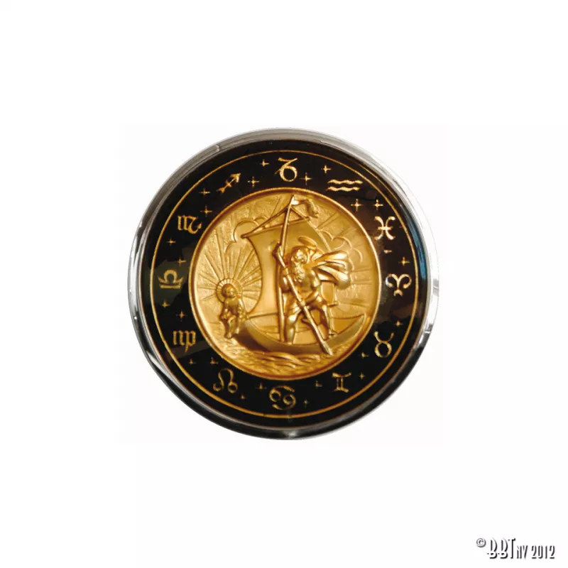 Bouton klaxon 'ST CHRISTOPHER' pour volant Banjo 'Flat4' YOUNG PARTS 9582