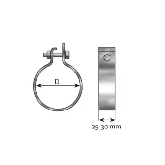 collier, système d'échappement DINEX 99755