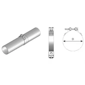 collier, système d'échappement DINEX 99944