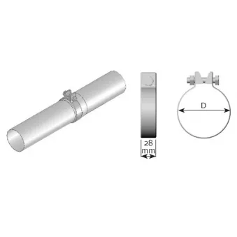 Pièce de serrage, échappement DINEX 99553/T