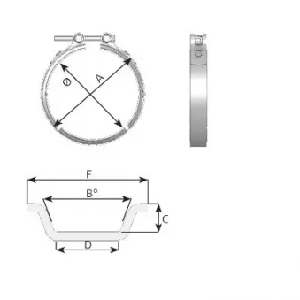 Pièce de serrage, échappement DINEX 73809